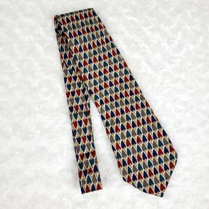 Ferrell Reed Silk Tie Blue Red Print